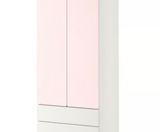 IKEA Kids Wardrobe Pale Pink & White