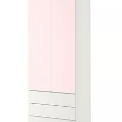 IKEA Kids Wardrobe Pale Pink & White