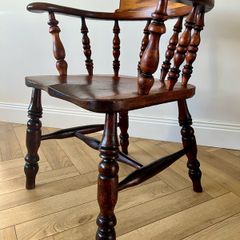 19th Century Antique Smokers Bow Armchair