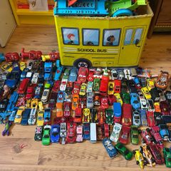 A bunch of hot wheels tracks and cars