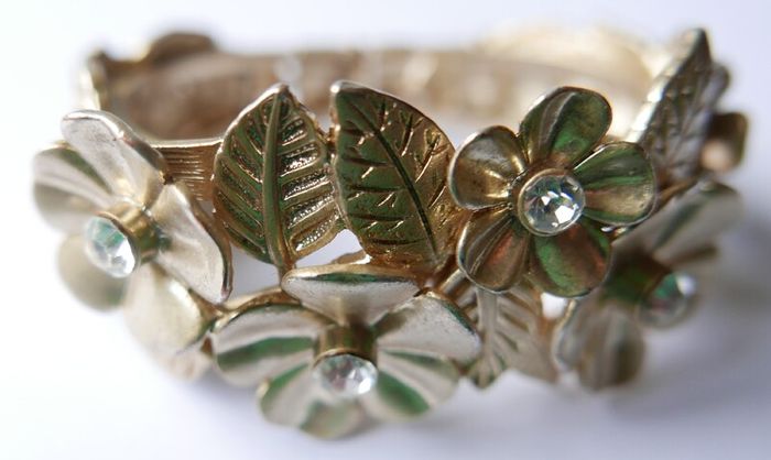 Unique Vintage Floral Cuff Bracelet