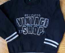 Benetton baby navy wool jumper 6 months