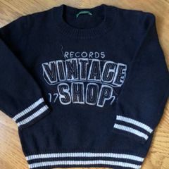 Benetton baby navy wool jumper 6 months