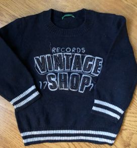 Benetton baby navy wool jumper 6 months
