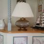 Glass Lamp & Cream Shade Image 3