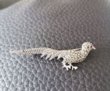 1940 sterling pheasant brooch
