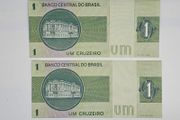 Brasil 1 Cruzeiro x2 Consecutive Notes Uncirculated