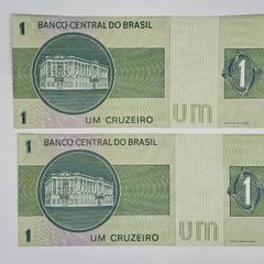 Brasil 1 Cruzeiro x2 Consecutive Notes Uncirculated
