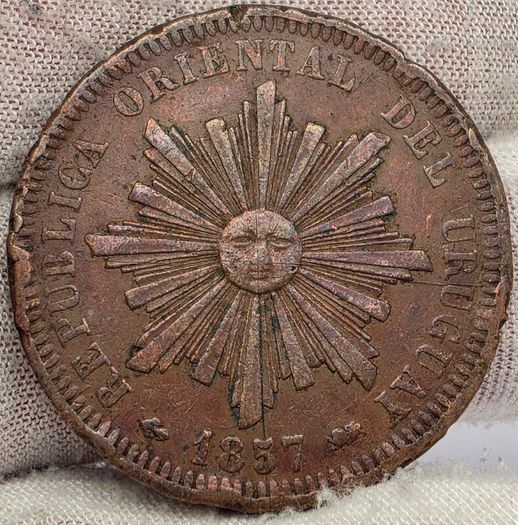 Uruguay 1857 D 40 Centesimos Coin