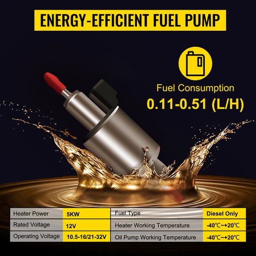 5KW Diesel Air Heater 12V All in One with LCD Switch & Remote Control Muffler Parking Suitable for Truck Boat Car Trailer
