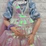 Barbie Extra #2 Curvy Asian Articulated doll Pink Purple Long Hair Used Please see photos Image 3