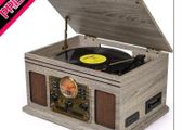Player Vinyl Turntable with Speakers USB MP3 Playback/Bluetooth/FM Radio/CD And Cassette Player/Vinyl LP Records/SD Card Reader (FREE POSTAGE)