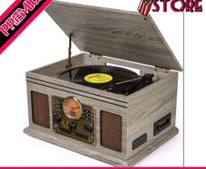 Player Vinyl Turntable with Speakers USB MP3 Playback/Bluetooth/FM Radio/CD And Cassette Player/Vinyl LP Records/SD Card Reader (FREE POSTAGE)