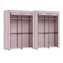 Set of 2, Wardrobe with 2 Clothes Rails, Storage of Clothes, Fabric Cabinet, Clothes Rack, Foldable, Dressing Room, Bedroom, 140 x 43 x 174 cm, Grey Image 7
