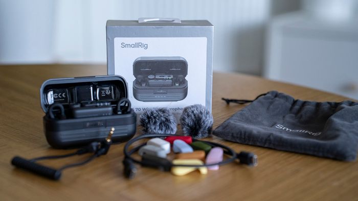 SmallRig 5716 S70 Wireless Microphone with Multi-Device Compatibility (2 TX + 2 RX + Charging Case + 9 Mic Covers)