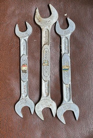 Set of 3 vintage King Dick spanners Military Marked