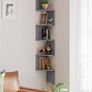 FREE P&P Corner Shelf, 5-Tier Floating Wall Shelf with Zigzag Design, Bookshelf, Grey Image 5