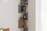 NEW SALE | Corner Shelf, Wall Shelf, 5 Tiers, Zigzag Floating Shelf, Bookcase for Kitchen, Bedroom, Living Room, Office, Rustic Brown