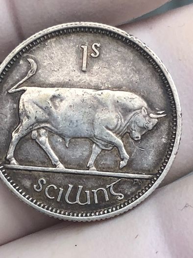 1928 Shilling Irish Silver 75% AU/UNC