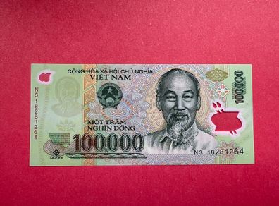 Vietnam. 100,000. Dong. 2018  Pick 122  Polymer Plastic   Uncirculated.