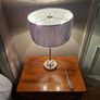 New Bedside Lampl / Table Lamp Twin Bulb Grey lamp Shade,  metal & glass construction Image 2