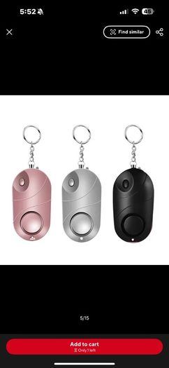 Personal alarm keychain - new