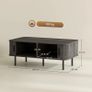 Coffee Table with Storage with Slatted Tambour Sliding Doors and Foot Pads Image 2