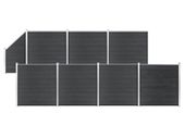 WPC Fence Set 7 Square + 1 Slanted 1311x186 cm Grey