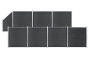 WPC Fence Set 7 Square + 1 Slanted 1311x186 cm Grey