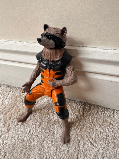 2014 Hasbro Marvel Rocket Racoon Guardians Of The Galaxy Figure Only No Tail approx. 15 cm. Used Please see photos