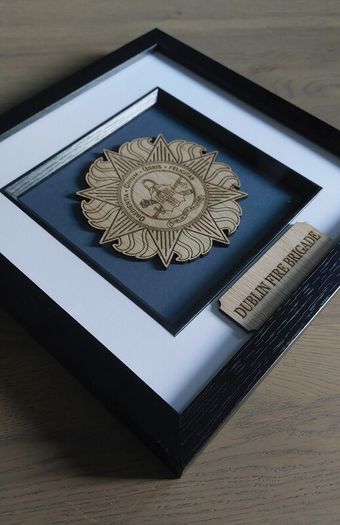 Dublin Fire Brigade Laser Engraved Badge Frame