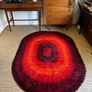 Vintage Retro Mid Century Oval 'Finlandia' Rug Image 4