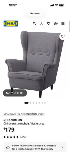 childrens armchair ikea grey.