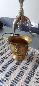 Vintage brass ornament mini coal bucket