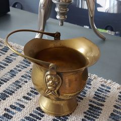 Vintage brass ornament mini coal bucket