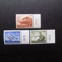 Germany WW2.Stamps.Alpine Soldiers/Rocket Launchers/Huge train mounted Gun.MNH.