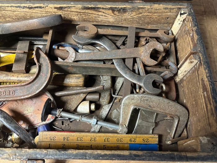 Vintage Engineers tools and box