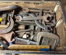 Vintage Engineers tools and box