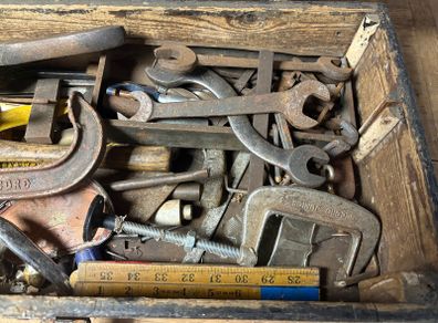 Vintage Engineers tools and box