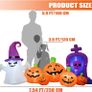 7.5FT Long Halloween Inflatables Pumpkins with Ghost Blow up Outdoor Holiday Decoration Cute Pumpkins Ghost with Witchs Hat Yard Decorations with Build in LEDs for Halloween Indoor Garden Lawn Decor Image 2