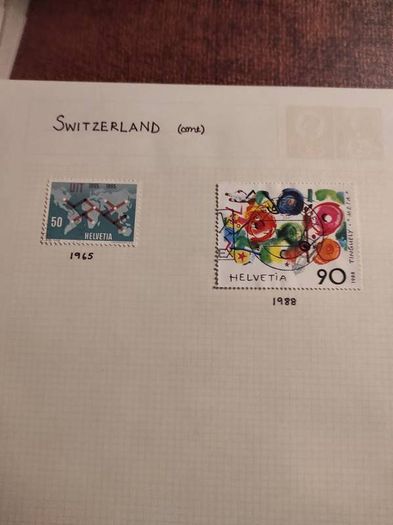 Switzerland stamps on loose pages