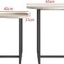 Round Coffee Table Set of 2,Small Coffee Table Living Room Tables,Metal Frame with Wood Side Table,Sofa Tea Table for Small Space/Living Room/Bedroom,Stacking Side Tables,Black + OAK Image 2