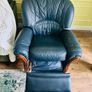 blue chair sofa reclining Image 2