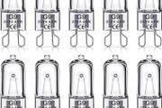 G9 Halogen Light Bulbs 40W, No Flickering, Dimmable, 600lm, 2800K, G9 Capsule Bulb, Warm White, 10 Pack