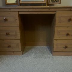 Solid Pine Bedroom Furniture Set (Wardrobe, Dressing Table & Double Mirror)