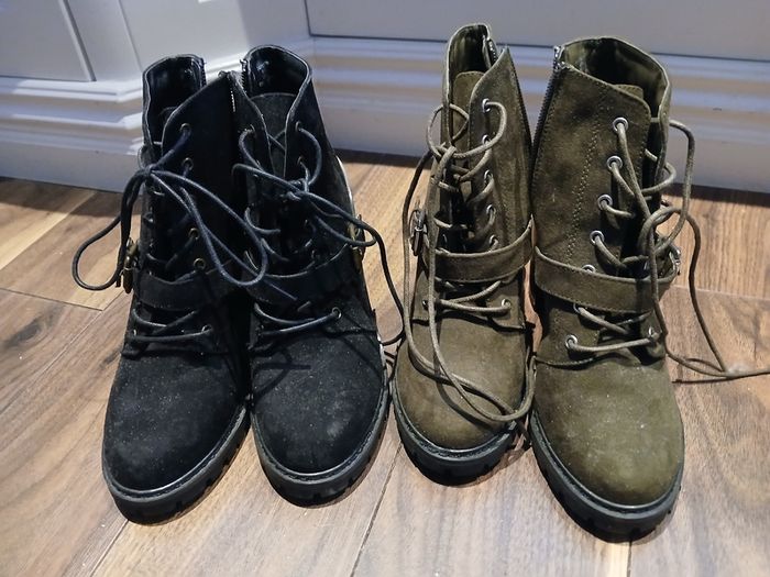 Full wardrobe of 22 pairs of size 5(38) shoes and boots, including Faith, Clarkes, Havianas, flip flops, Crocs, work shoes, court shoes, dressy shoes, high heel boots, and waterproof hiking boots. - LOW PRICE FOR QUICK SALE