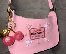 Handmade pink shoulder bag