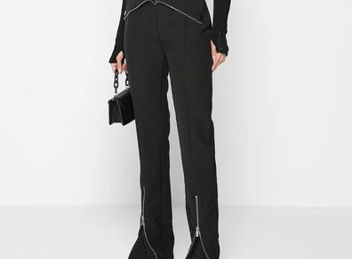 Maniere De Voir Black High Rise Slim Fit Pants UK 10