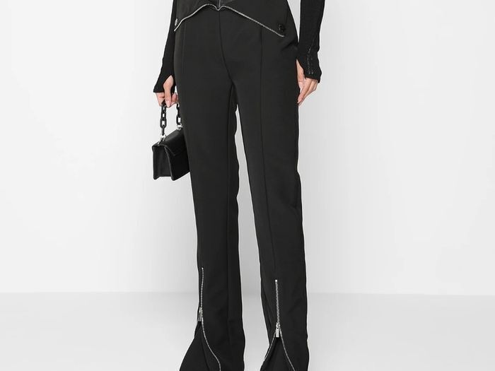Maniere De Voir Black High Rise Slim Fit Pants UK 10