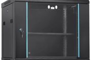 9U Wall Mount Network Server Cabinet, 60x45x50cm, 39.4 cm Deep, Server Rack Cabinet Enclosure, 90.7 kg Max. Ground-mounted Load Capacity
